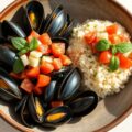 Mosselen met komkommersalade couscous en munt