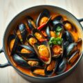 Mosselen uit Wit-Bier met een Rode Curry Saus