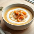 Mosterdsoep met gerookte zalm