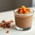 Mousse met melkchocolade en geconfijte stukjes gember