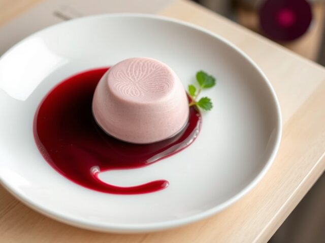 Mousse van choggiabiet en oerbietjessaus met port