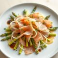 Mousseline met carpaccio van asperges