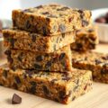 Mueslireep met fruit en chocolade