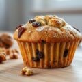 Muffin met rum en rozijnen