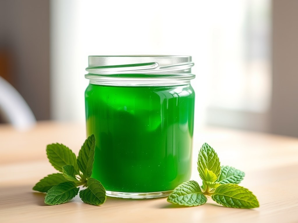 Munt (mint ) jelly sauce, AI-gegenereerde illustratie