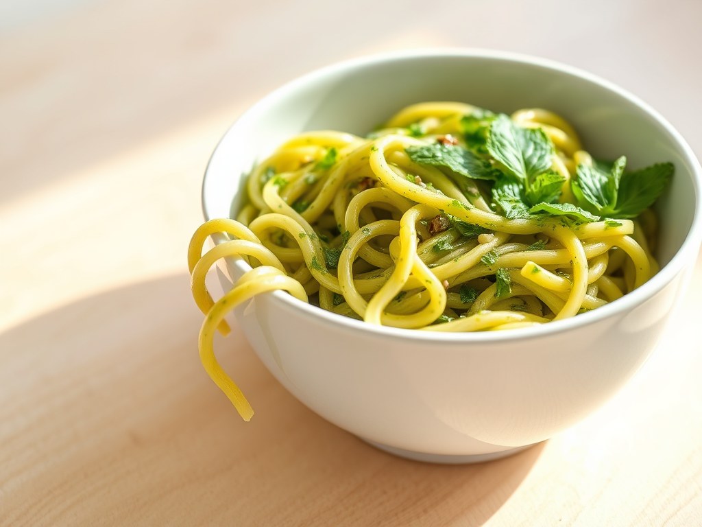 Muntsaus voor pasta, AI-gegenereerde illustratie