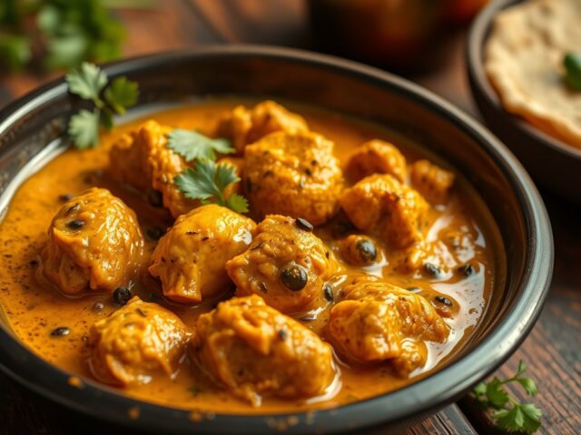 Murgh kali mirch (pittige paprikakip)