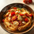 Noedels met hete krab