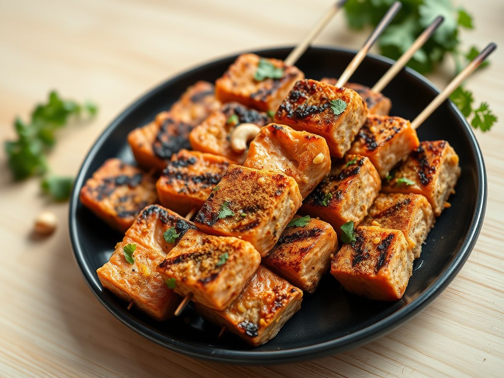Noorse zalm kebab, AI-gegenereerde illustratie