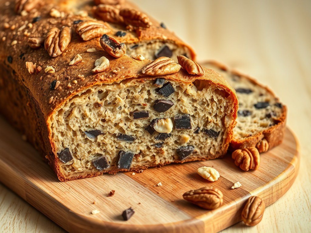 Noten-chocoladebrood, AI-gegenereerde illustratie