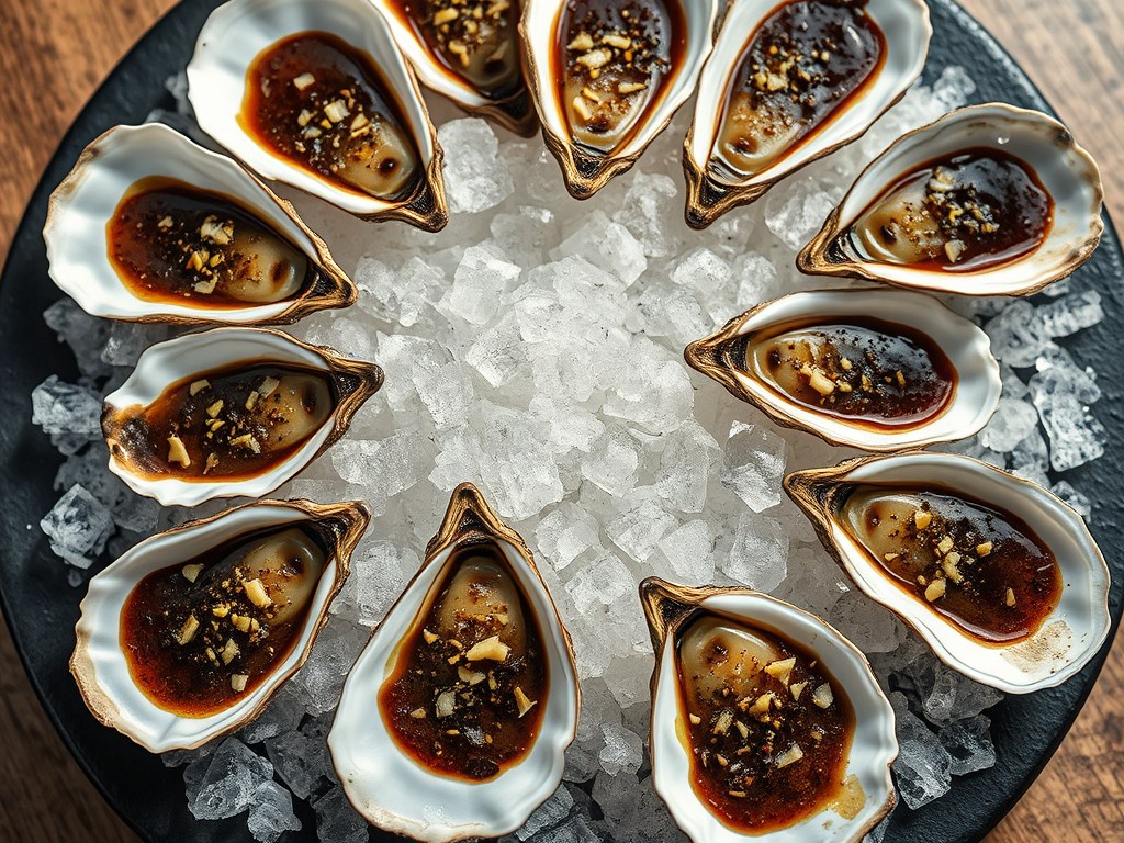Oester vinaigrette, AI-gegenereerde illustratie