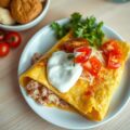 Omelet met ham en zuurkool