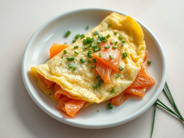 omelet met zalm