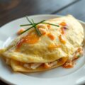 Omelet van krab en gember en sherry