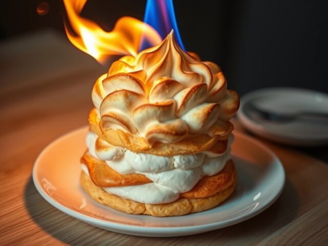omelet vesuvius (brandende ijstaart)