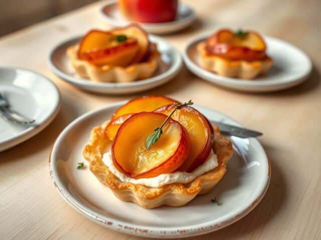 Omgekeerde appeltaartjes met camembert