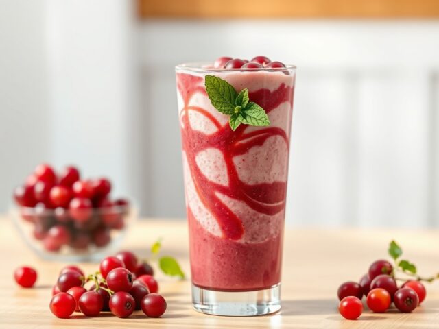 Ontbijtcocktail met rode besjes