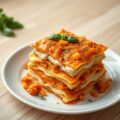 Open lasagne met kip