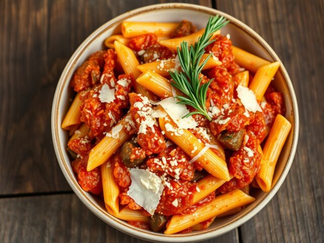 Originele Italiaanse pastasaus met anjovis en rozemarijn