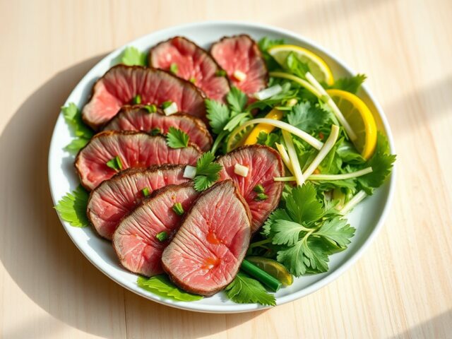 Ossenhaas salade met een Aziatisch tintje