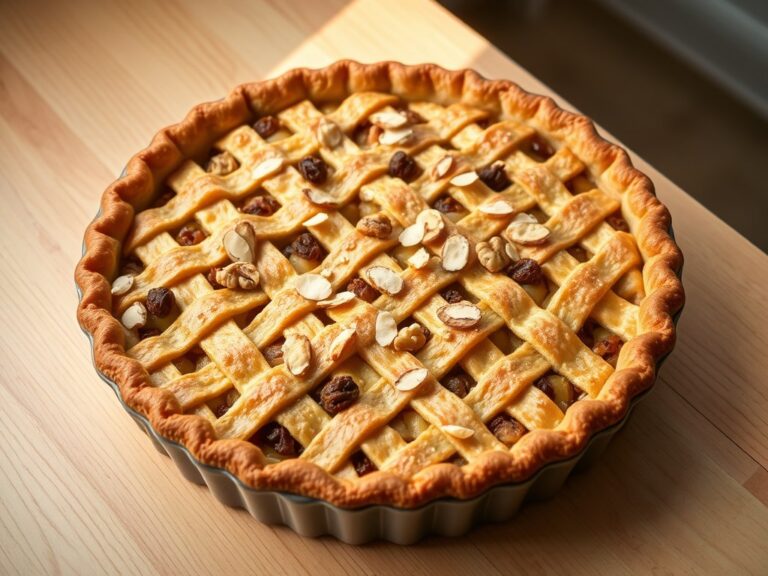Ouderwetse lekkere appeltaart met macademianoten