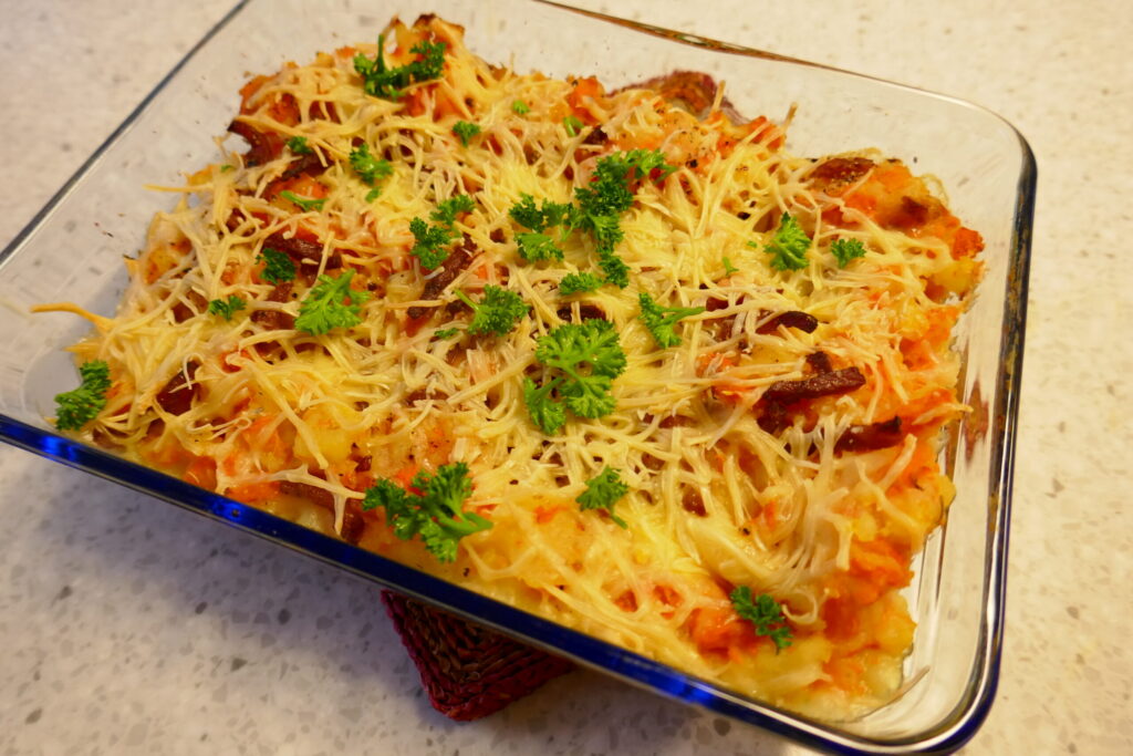 Ovenhutspot met baconreepjes