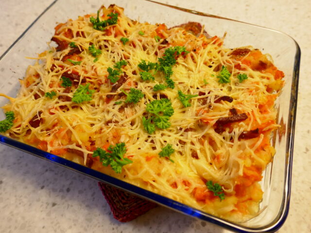 Ovenhutspot met baconreepjes