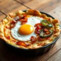 Ovenpannenkoek met Bouquet des Moines, spek, gegrilde groenten en ei
