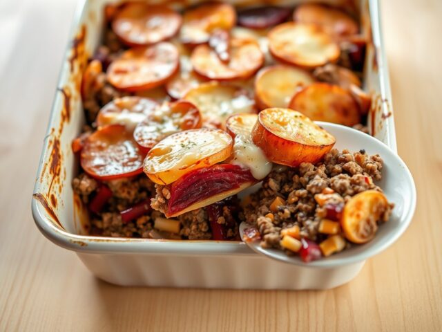 Ovenschotel met bietjes en gehakt