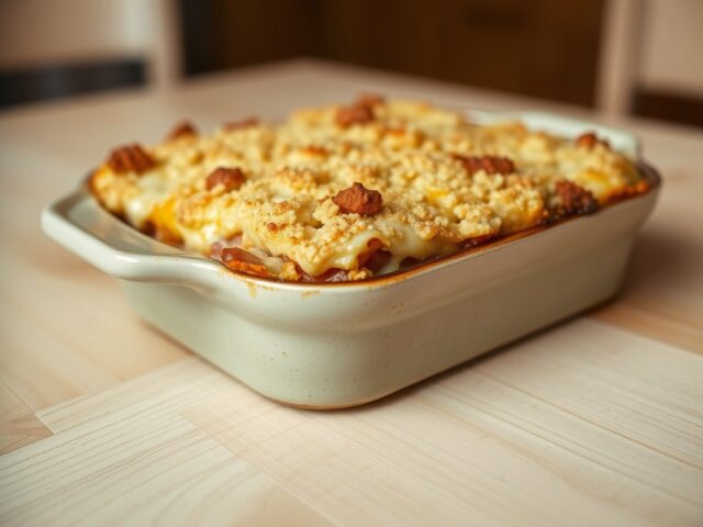 Ovenschotel met ham en verse kaas La Prihel