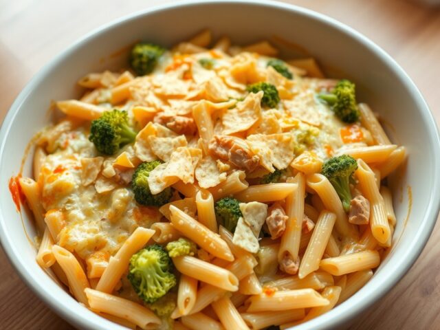 Ovenschotel met pasta en tonijn
