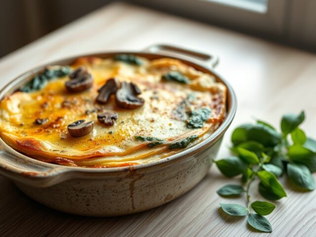 Ovenschotel met spinazie en aardappelen