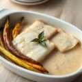 Ovenschotel met tong, wittewijnsaus en schorseneren