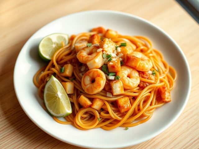 Pad Thai I (Rijstnoedels met -Ei-Groente)