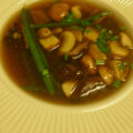 Paddenstoelen bouillon met haricots verts