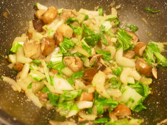 Paksoi Paddenstoelen Wok