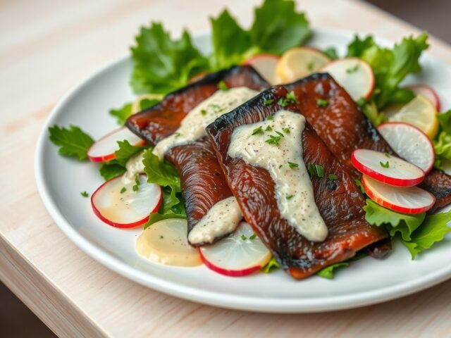 Palingsalade met citroendressing
