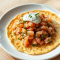 Pancake met tartaar van zalm