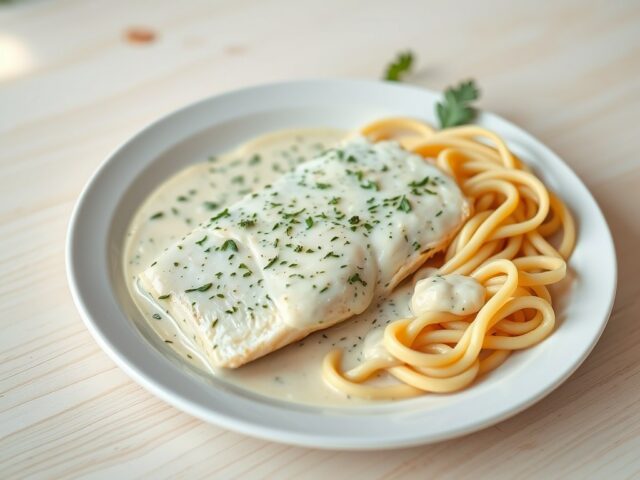 Pangasiusfilet met kruidenroomsaus