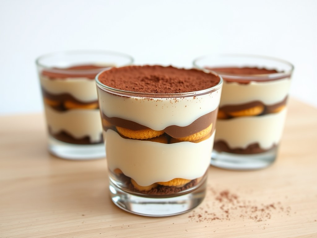 Panna Cotta comme Tiramisu, AI-gegenereerde illustratie