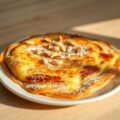 Pannenkoek met kaas en pijnboompitjes