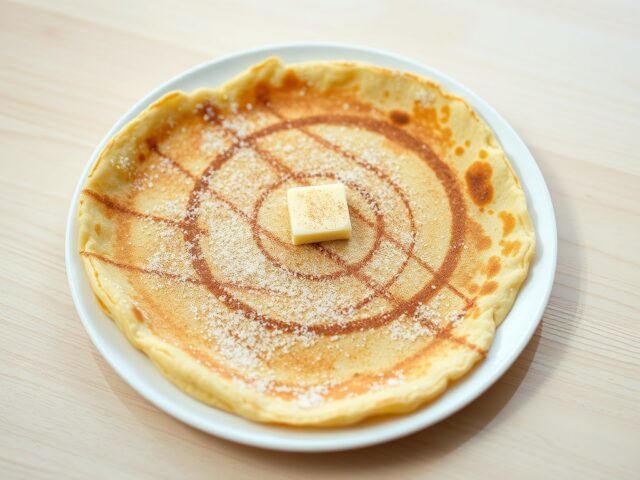 Pannenkoek met suiker en kaneel