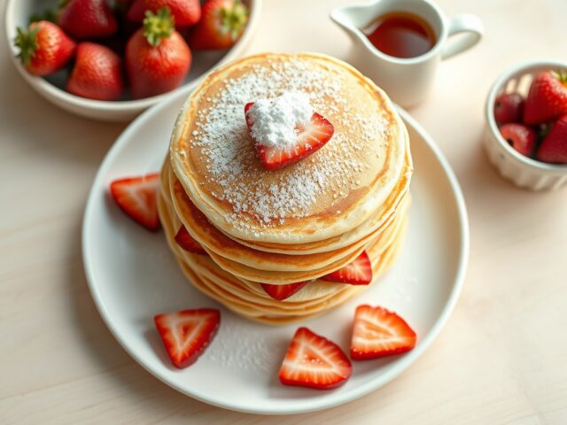 Pannenkoeken met aardbeien