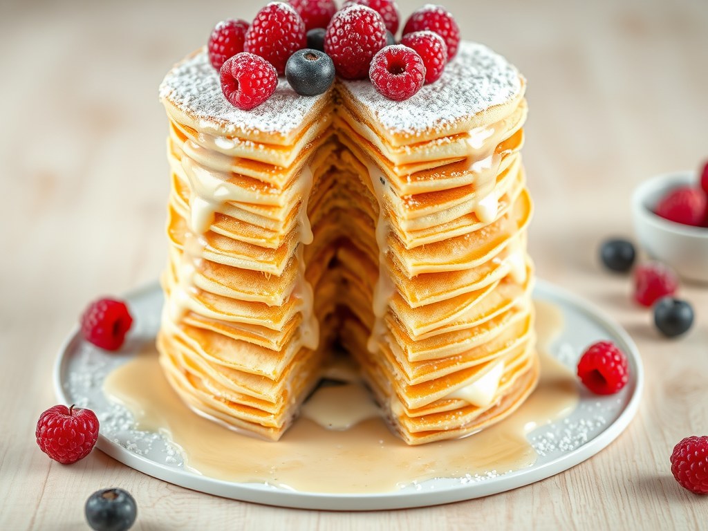 Pannenkoekentaart, AI-gegenereerde illustratie