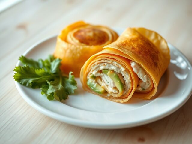 Pannenkoekjes Oranje met Krab-Avocado Vulling