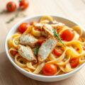 Pappardelle met gegrilde kip