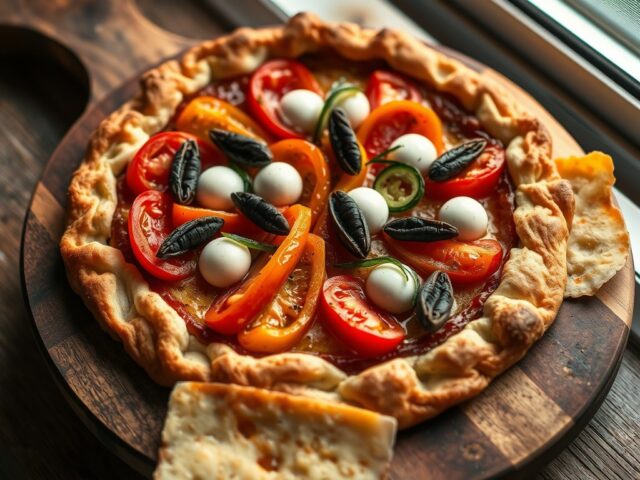 Paprika-ansjovis tatin met frico
