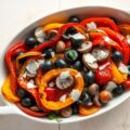 Paprika-champignonssalade uit de oven