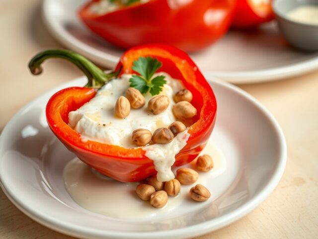 Paprika gevuld met brie (zie info)