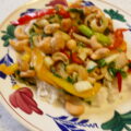Paprika met paksoi en kip uit de wok